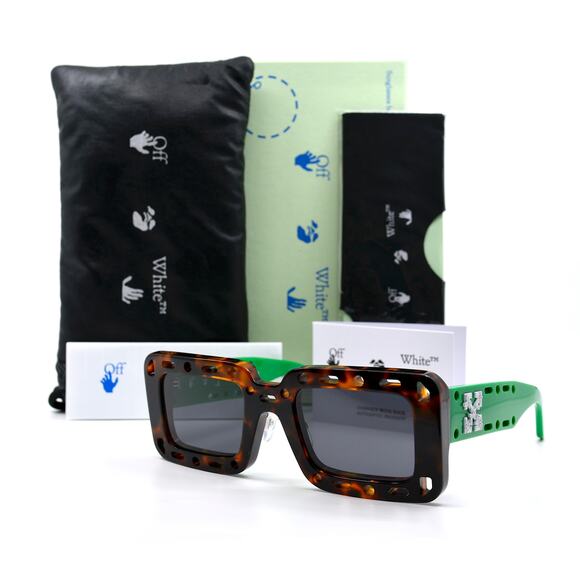 NEW! OFF-WHITE ATLANTIC OER1025 6007 HAVANA/GREEN GREY AUTHENTIC SUNGLAS… - Picture 3 of 13